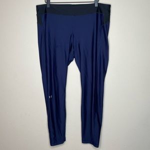 UA Navy & Black Heatgear Compression Leggings 2XL